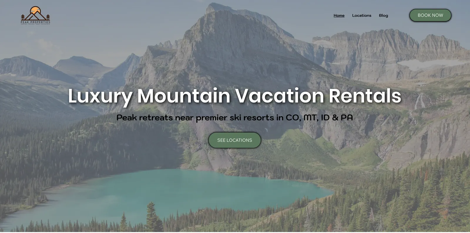 The Peak Properties direct booking website